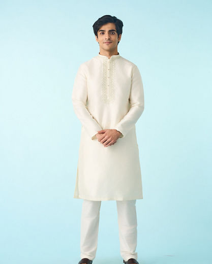 Diwas Men Warm White Elegance Kurta Pajama