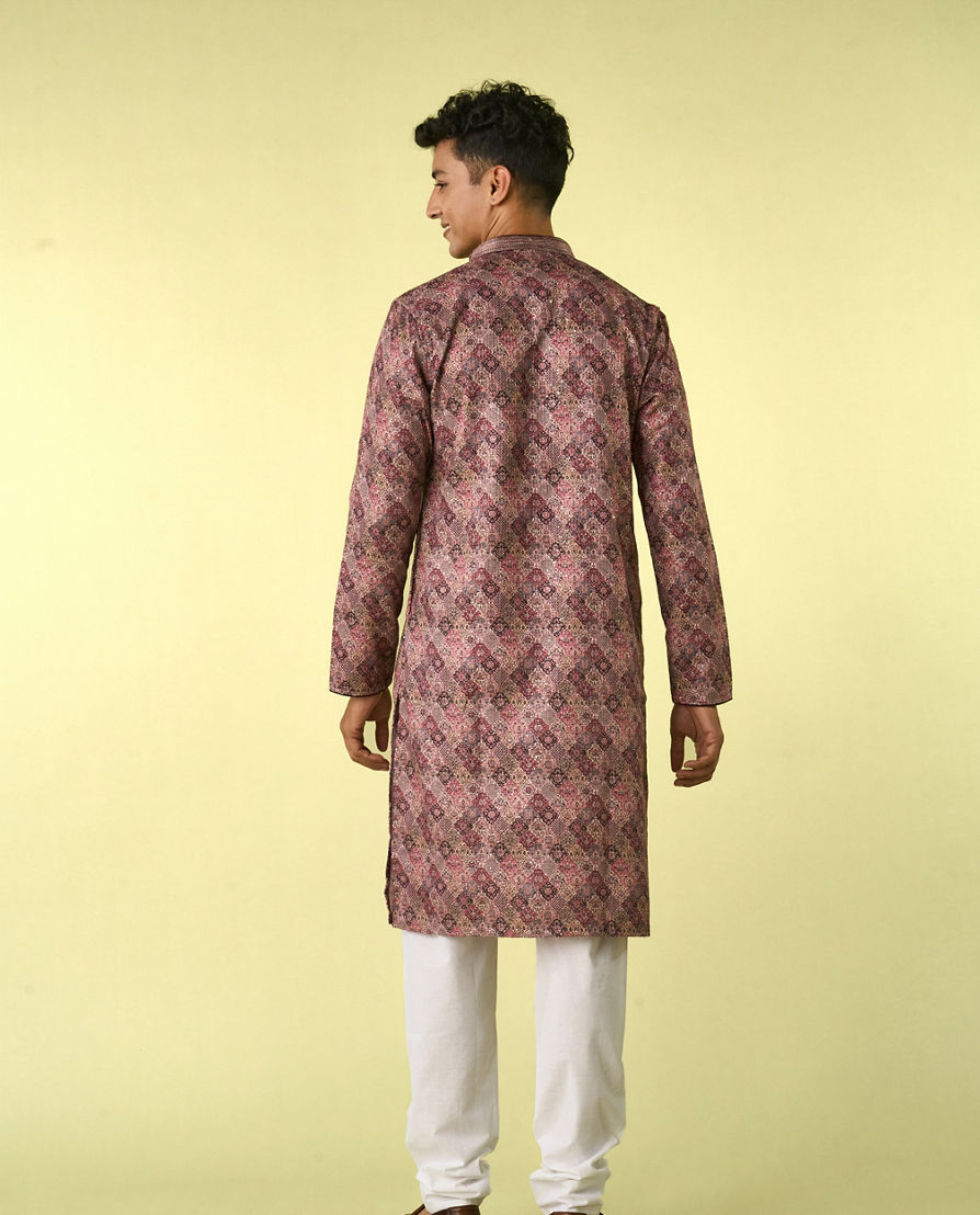 Diwas Men Brown Cotton Kurta Pajama