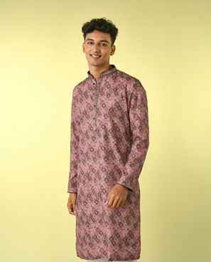 Diwas Men Brown Cotton Kurta Pajama