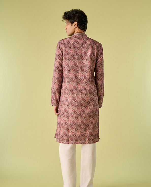 Diwas Men Brown Cotton Kurta Pajama