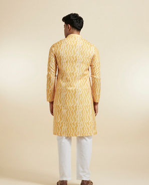 Diwas Men Regal Yellow Splendor Kurta Pajama