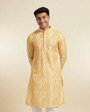 Diwas Men Regal Yellow Splendor Kurta Pajama