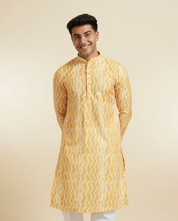 Diwas Men Regal Yellow Splendor Kurta Pajama