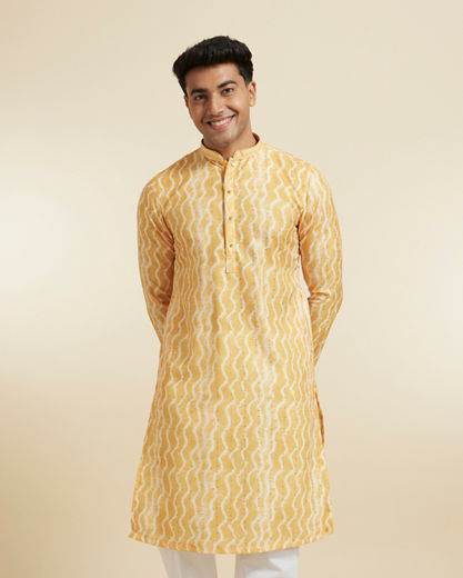 Diwas Men Regal Yellow Splendor Kurta Pajama