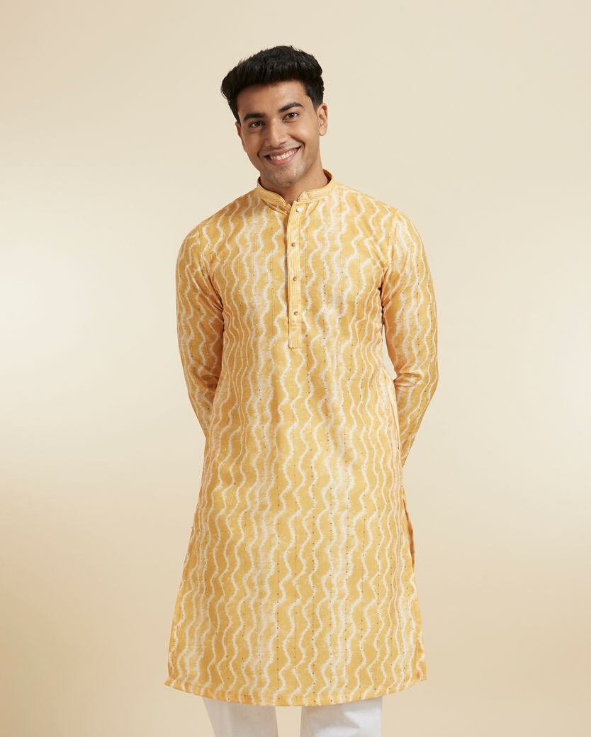 Diwas Men Regal Yellow Splendor Kurta Pajama