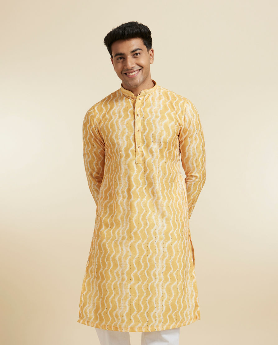Diwas Men Regal Yellow Splendor Kurta Pajama