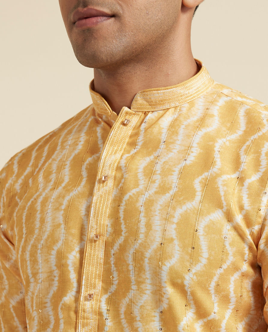 Diwas Men Regal Yellow Splendor Kurta Pajama