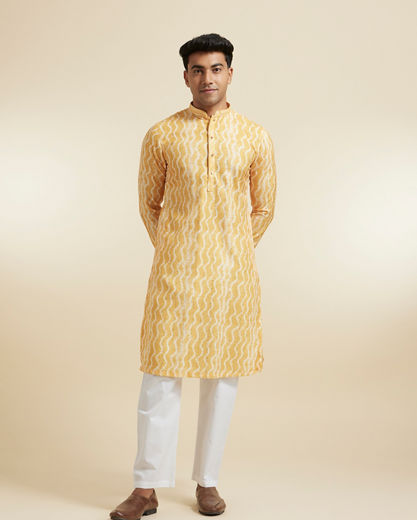 Diwas Men Regal Yellow Splendor Kurta Pajama