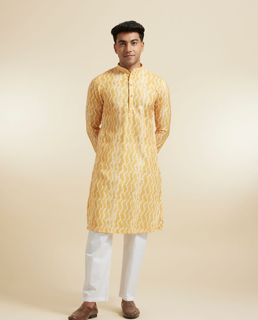 Diwas Men Regal Yellow Splendor Kurta Pajama