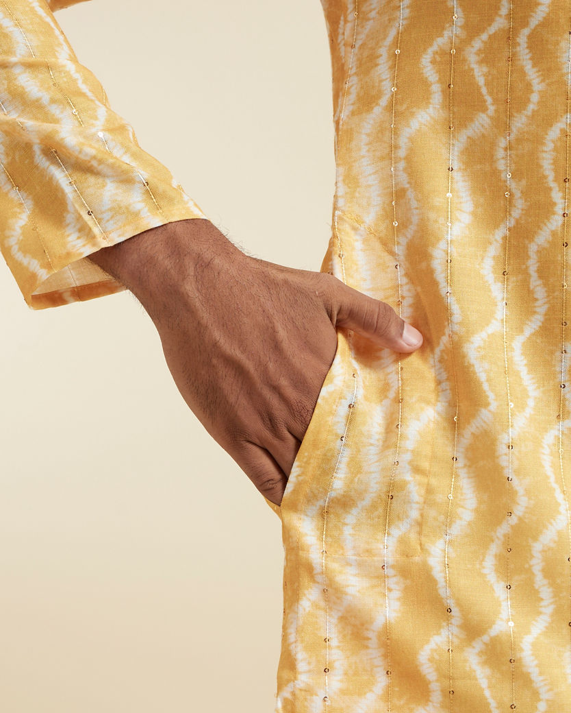 Diwas Men Regal Yellow Splendor Kurta Pajama