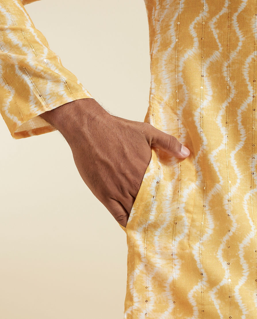 Diwas Men Regal Yellow Splendor Kurta Pajama