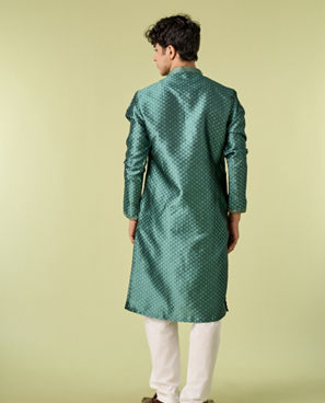 Diwas Men Olive Green Elegance Kurta Pajama