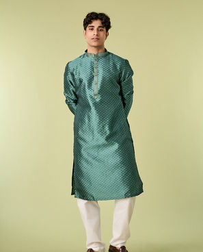 Diwas Men Olive Green Elegance Kurta Pajama