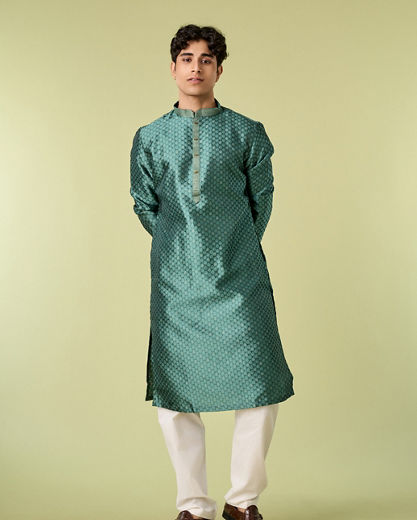 Diwas Men Olive Green Elegance Kurta Pajama