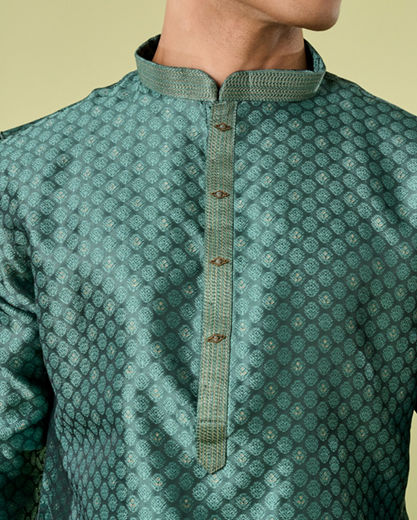 Diwas Men Olive Green Elegance Kurta Pajama
