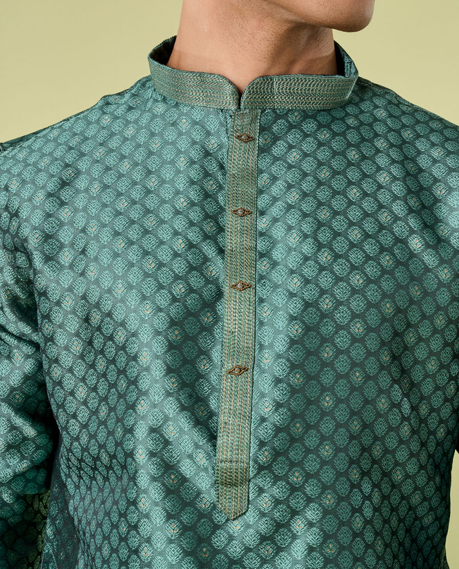 Diwas Men Olive Green Elegance Kurta Pajama