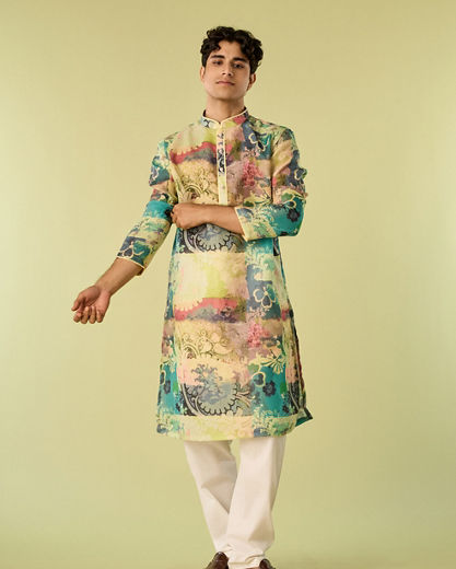 Diwas Men Regal Green Kurta Pajama