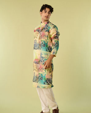 Diwas Men Regal Green Kurta Pajama