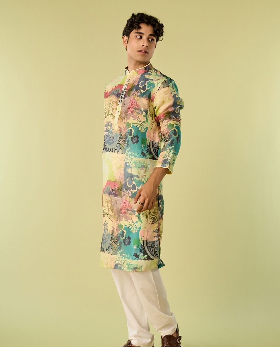 Diwas Men Regal Green Kurta Pajama