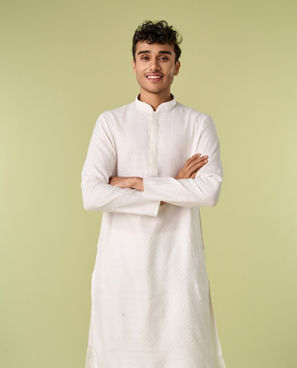 Diwas Men Elegance Aesthetics White Kurta Pajama