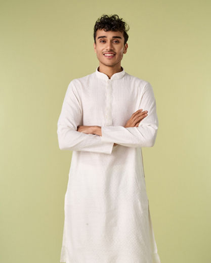 Diwas Men Elegance Aesthetics White Kurta Pajama