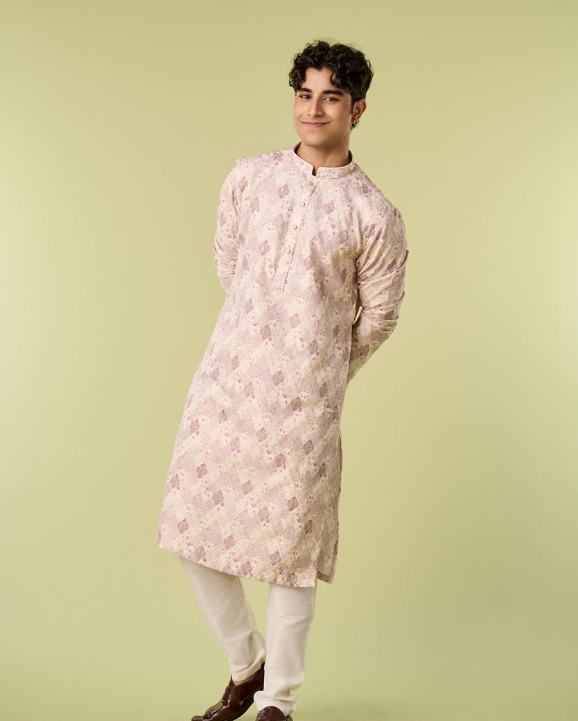 Diwas Men Lilac Exquisite Kurta Pajama