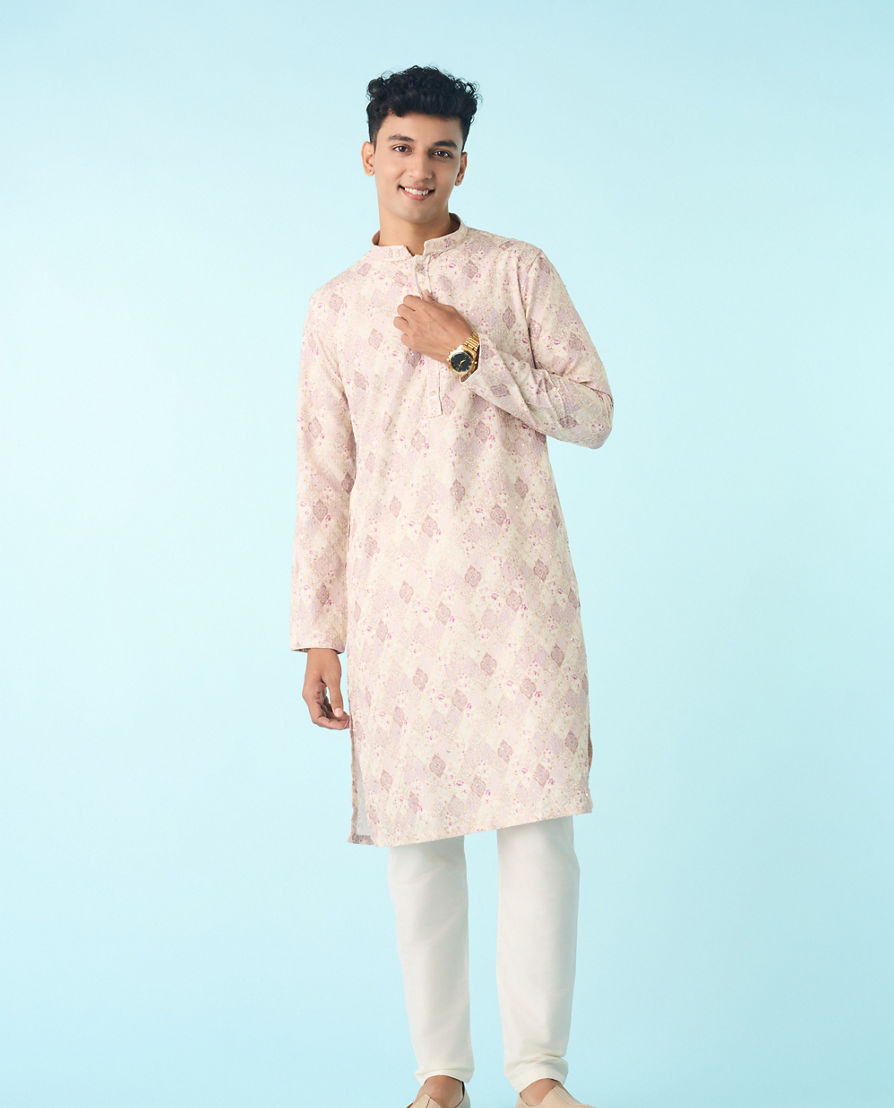 Diwas Men Lilac Exquisite Kurta Pajama