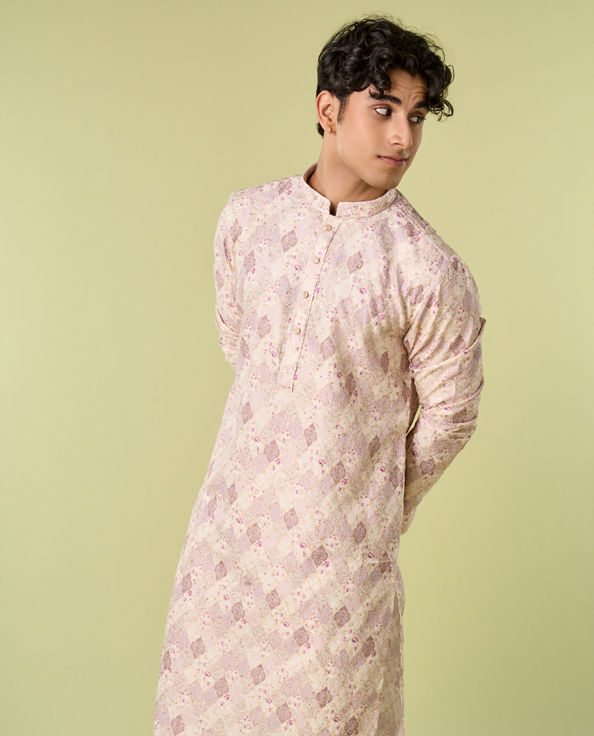 Diwas Men Lilac Exquisite Kurta Pajama