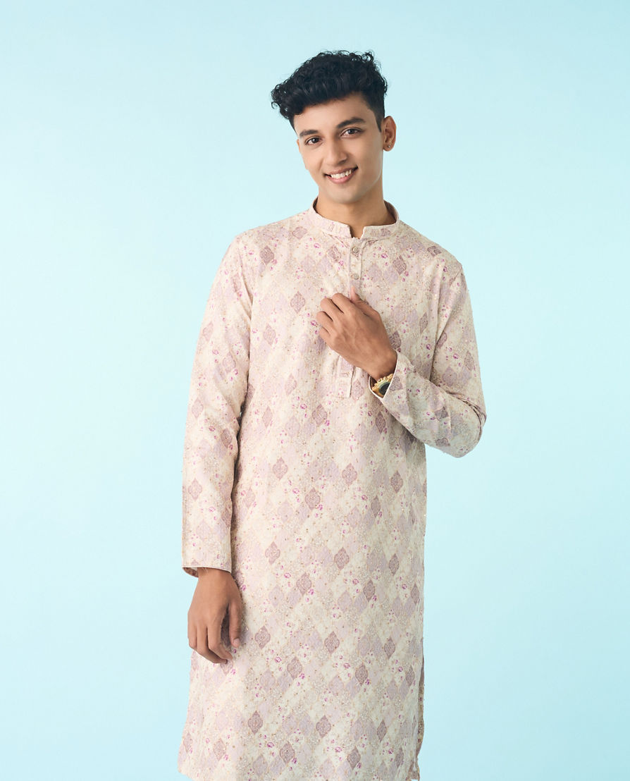 Diwas Men Lilac Exquisite Kurta Pajama