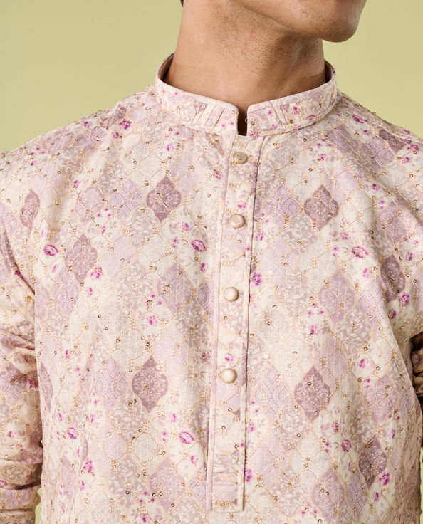 Diwas Men Lilac Exquisite Kurta Pajama