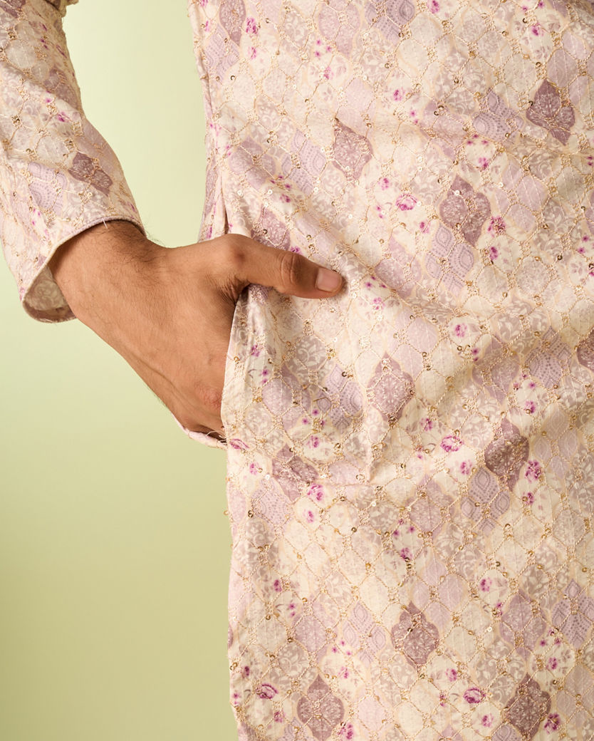 Diwas Men Lilac Exquisite Kurta Pajama