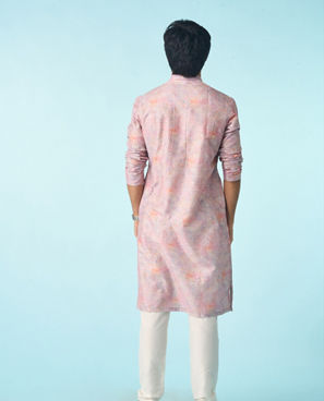Diwas Men Dusty Pink Celebration Kurta Pajama