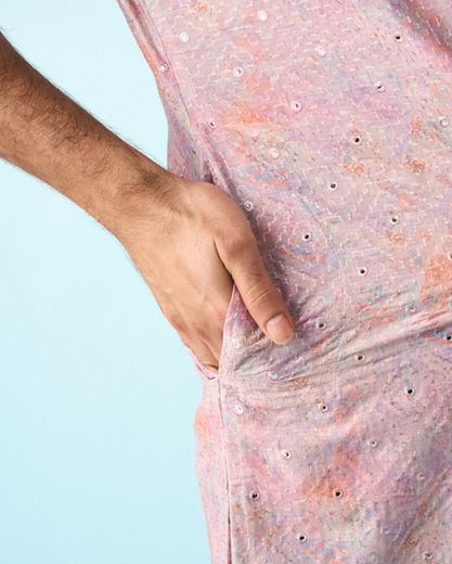 Diwas Men Dusty Pink Celebration Kurta Pajama