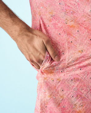 Diwas Men Peachy Pink Elegance Kurta Pajama