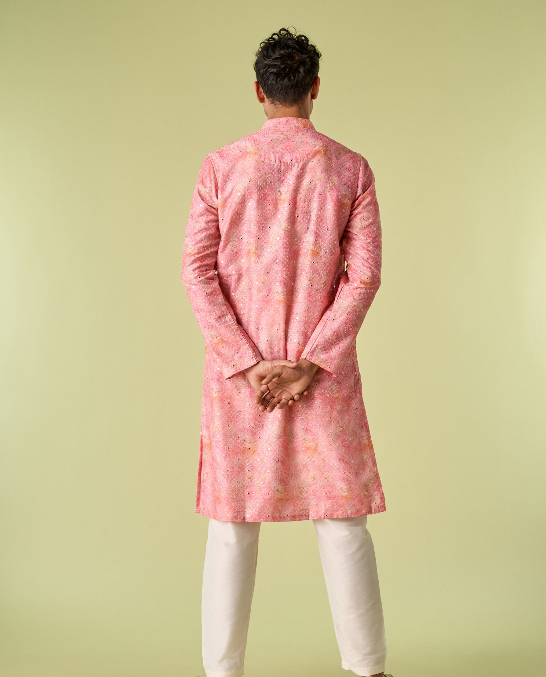 Diwas Men Peachy Pink Elegance Kurta Pajama