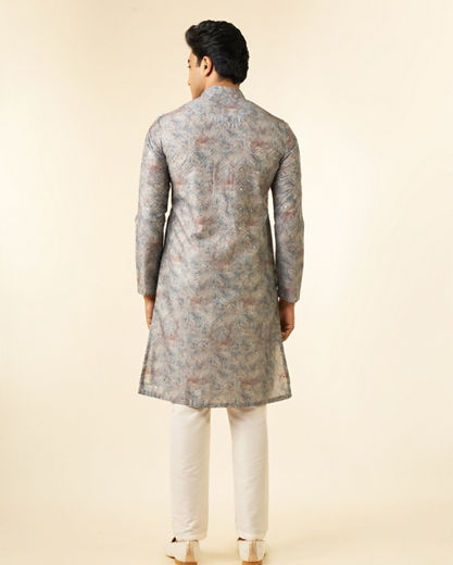 Diwas Men Green Printed Fancy Kurta Pajama