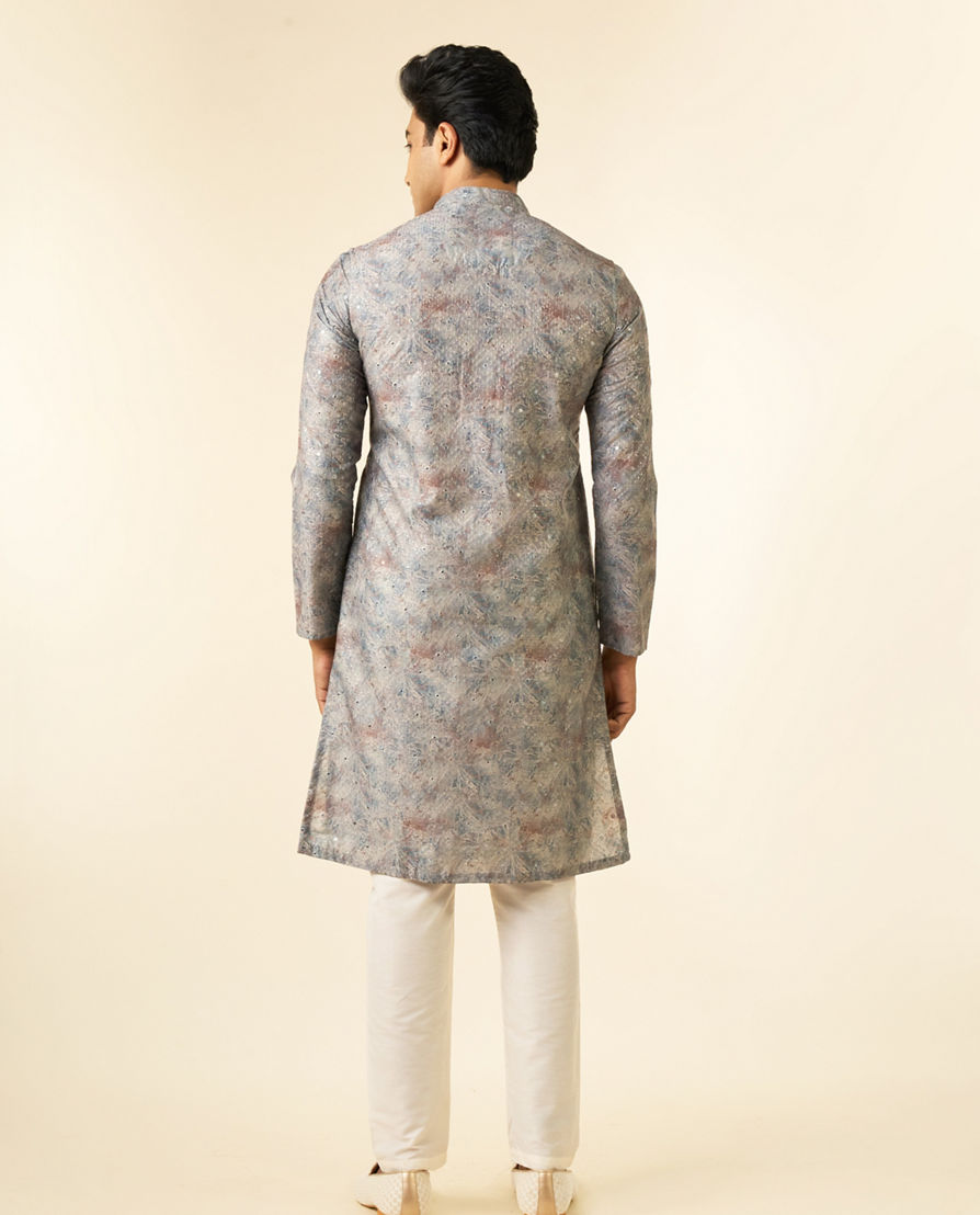 Diwas Men Green Printed Fancy Kurta Pajama