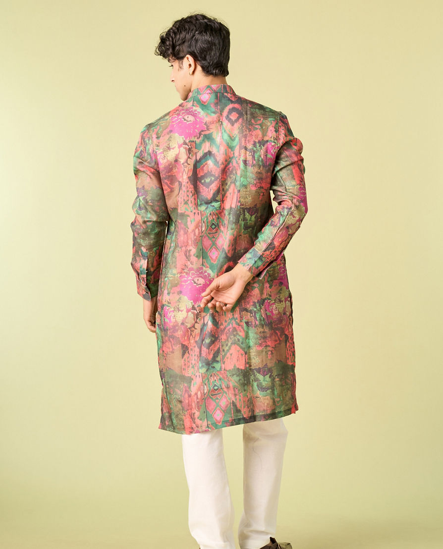 Diwas Men Dark Green Cotton Kurta Pajama