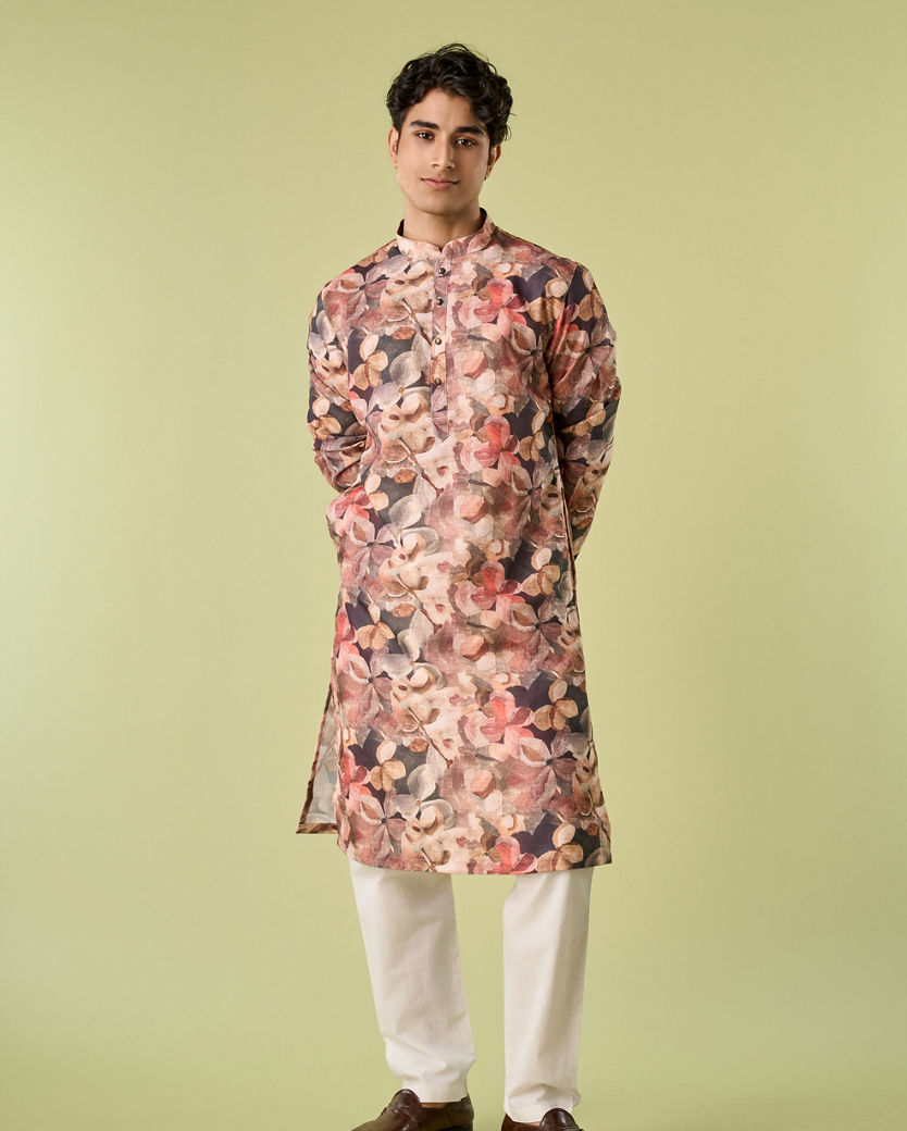 Diwas Men Regal Brown Kurta Pajama