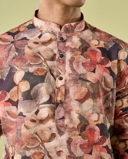 Diwas Men Regal Brown Kurta Pajama