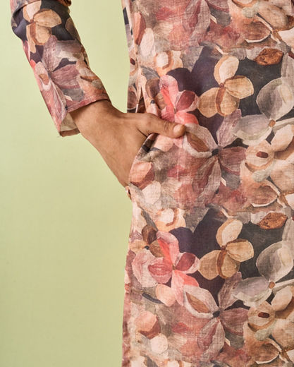 Diwas Men Regal Brown Kurta Pajama