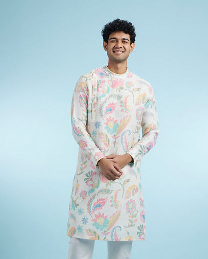 Diwas Men Cream Enchantment Kurta Pajama