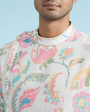 Diwas Men Cream Enchantment Kurta Pajama