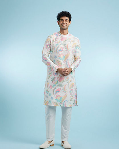 Diwas Men Cream Enchantment Kurta Pajama
