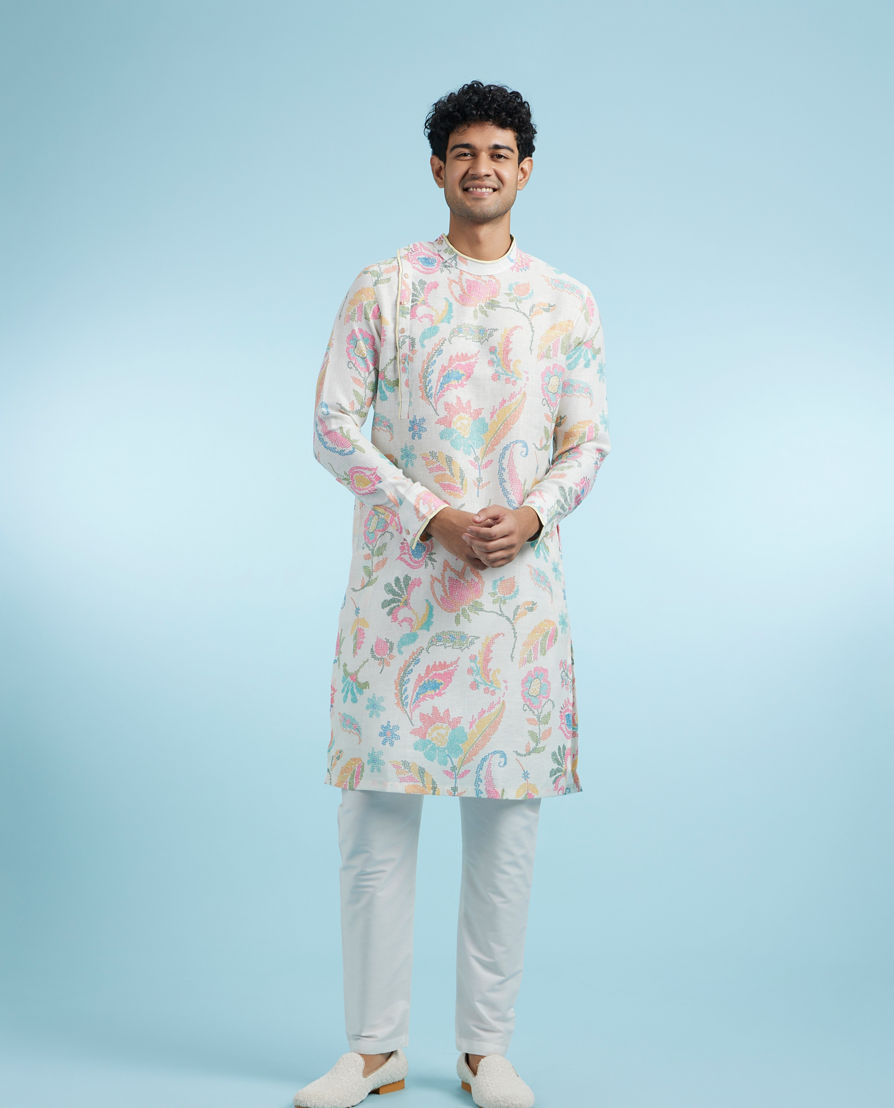 Diwas Men Cream Enchantment Kurta Pajama
