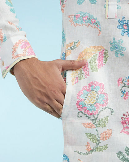 Diwas Men Cream Enchantment Kurta Pajama