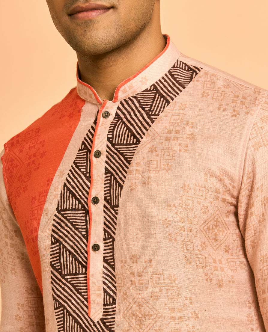Diwas Men Beige Elegance Kurta Pajama