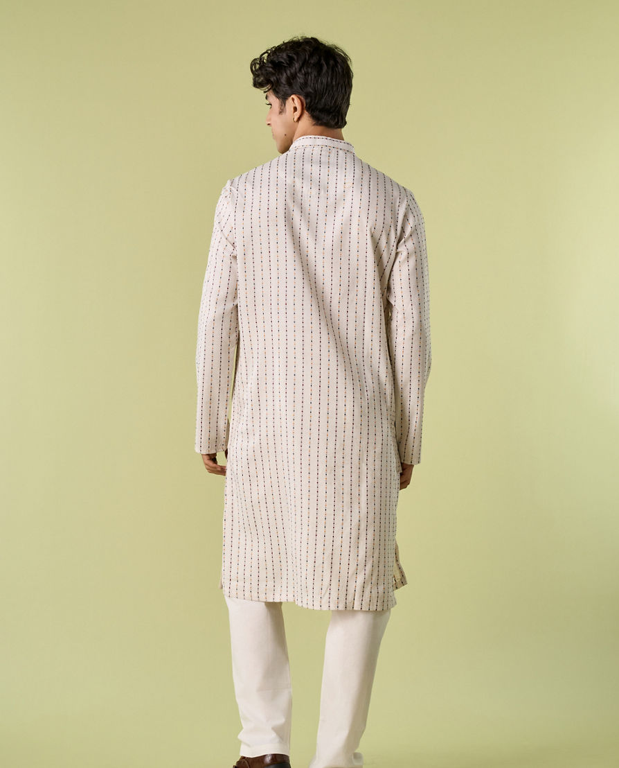 Diwas Men Cream Regal Kurta Pajama Set