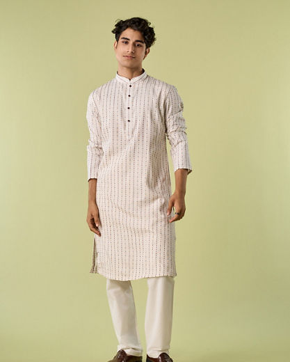 Diwas Men Cream Regal Kurta Pajama Set