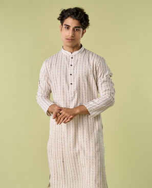 Diwas Men Cream Regal Kurta Pajama Set